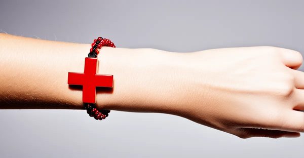 Symbolic red cross bracelet: a prayer and style accessory
